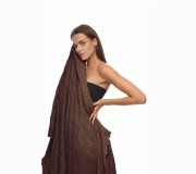Koc merino w kolorze czekoladowym