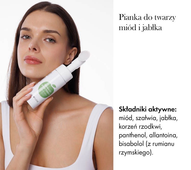 Pianka do twarzy z miodem i jabłkami
